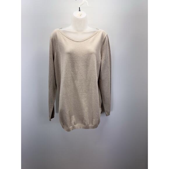 Women’s Sweater Tribekka 44 Beige Lightweight Knit Soft Size XL - Picture 2 of 9